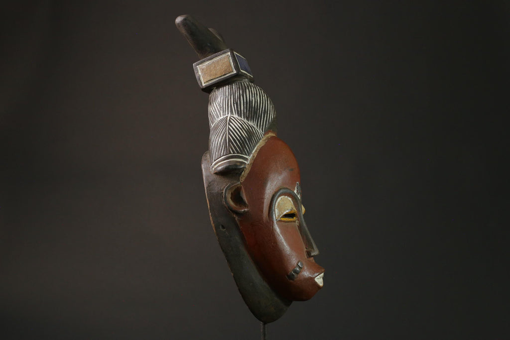African wood mask antiques Art Handmade Home Décor Guro Masks for wall-7359