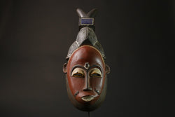 African wood mask antiques Art Handmade Home Décor Guro Masks for wall-7359