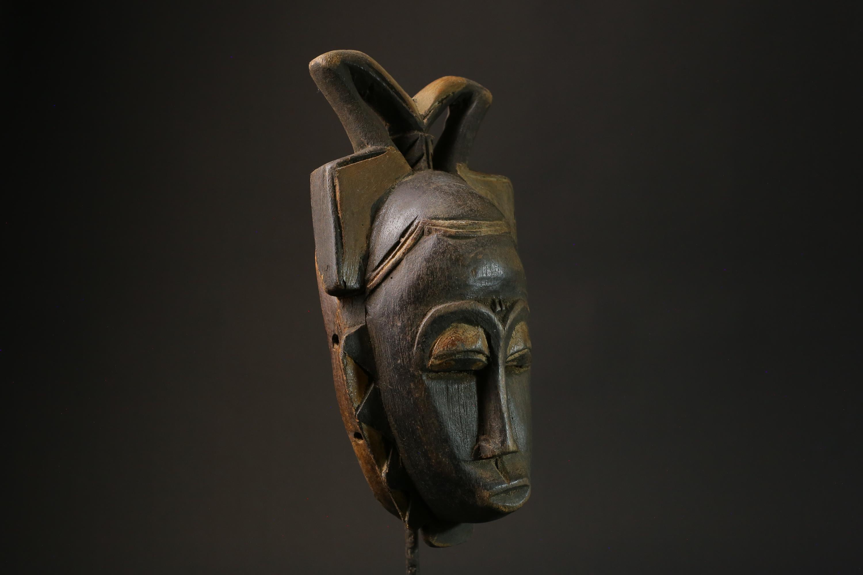 African mask antiques tribal Face vintage carved Home Décor a tribal Baule-7292