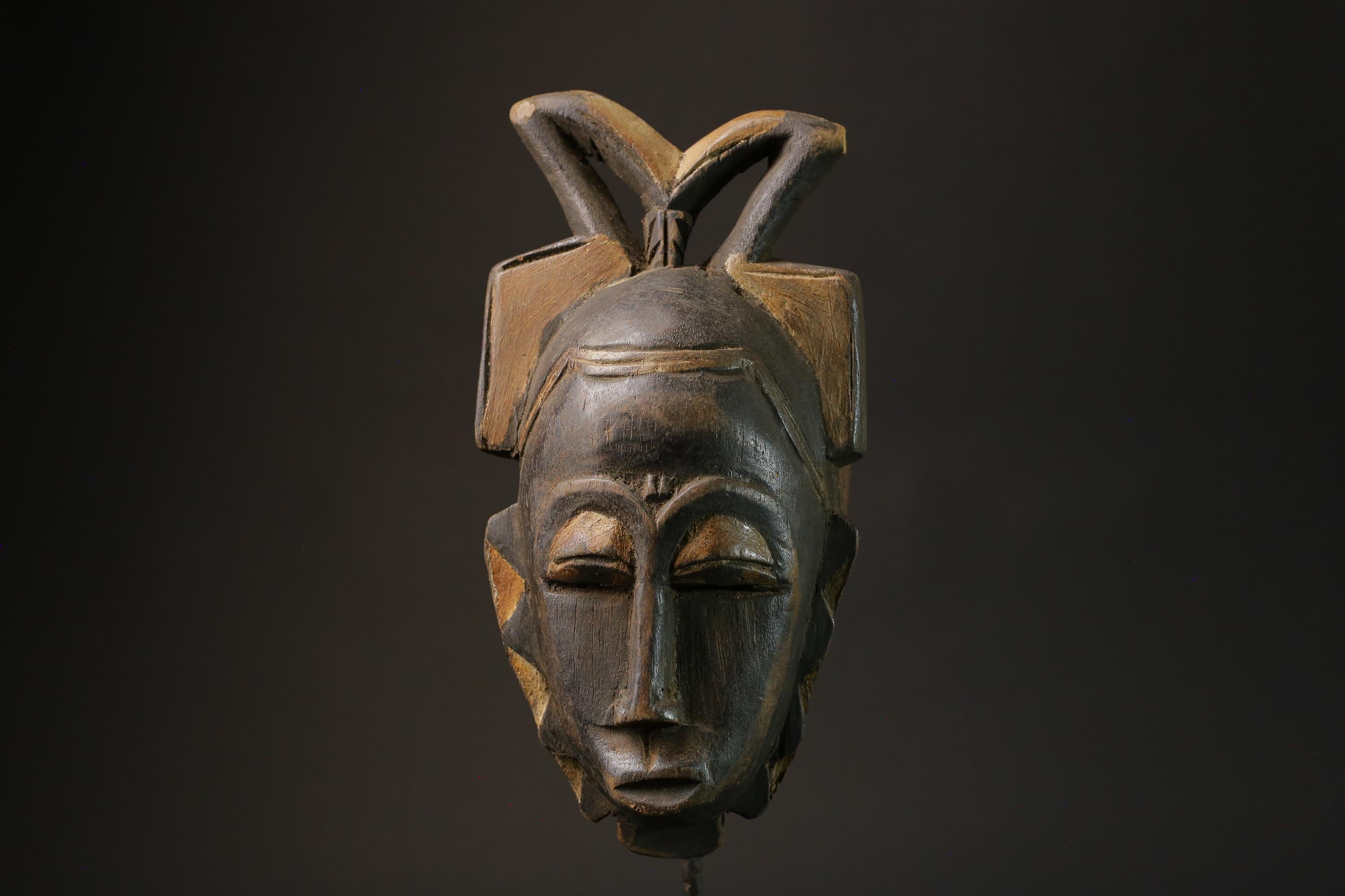 African mask antiques tribal Face vintage carved Home Décor a tribal Baule-7292