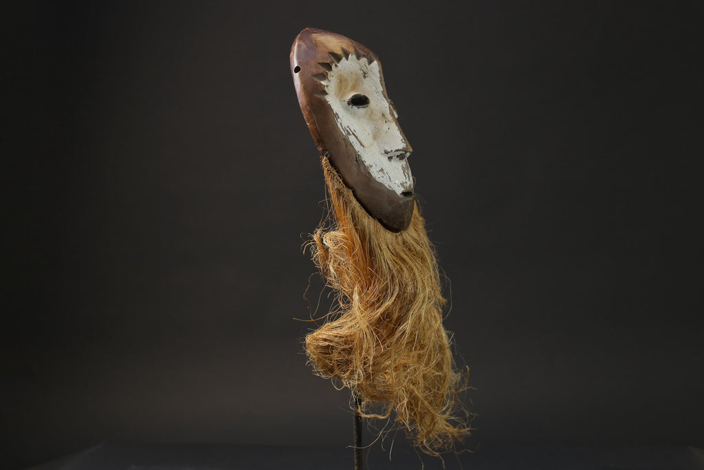 African Masks Home Décor Wood Hand Carved Wall Hanging Lega Mask Masks for wall-G2461
