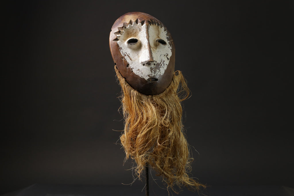 African Masks Home Décor Wood Hand Carved Wall Hanging Lega Mask Masks for wall-G2461