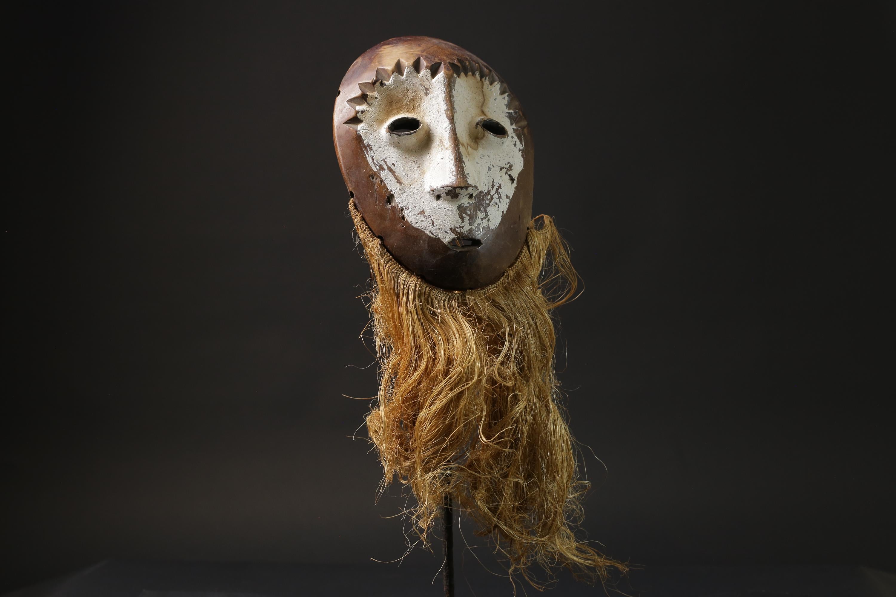 African Masks Home Décor Wood Hand Carved Wall Hanging Lega Mask Masks for wall-G2461