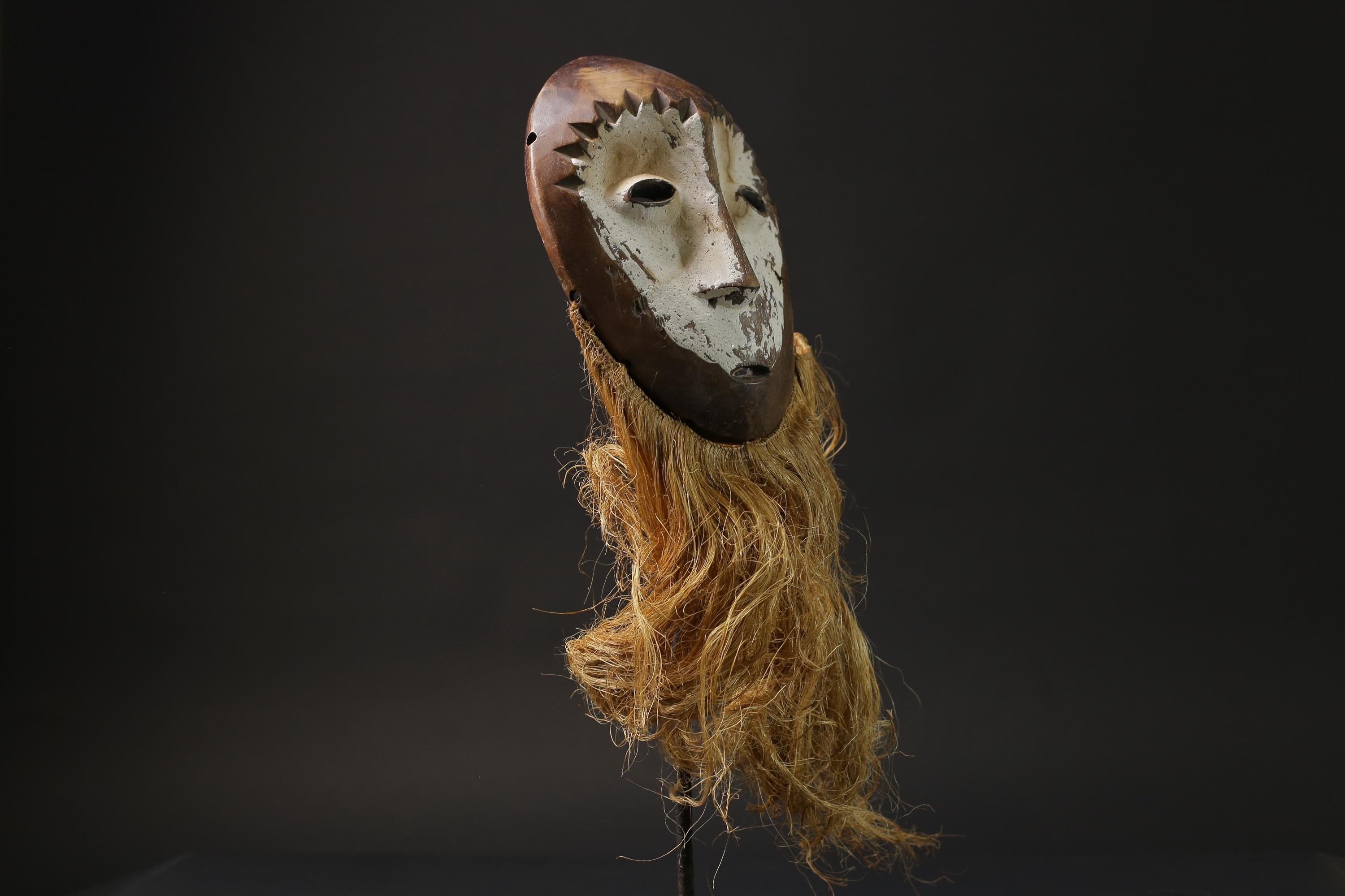 African Masks Home Décor Wood Hand Carved Wall Hanging Lega Mask Masks for wall-G2461