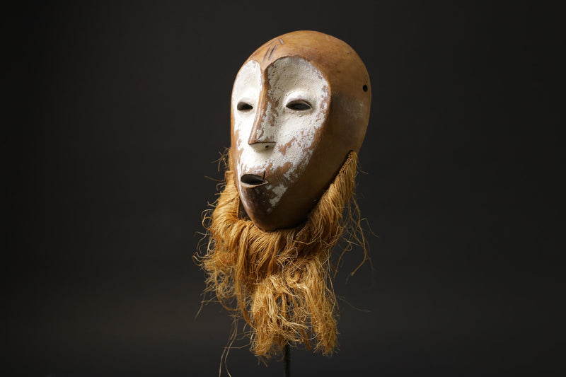 African wood mask antiques Lega mask carved wood tribal Masks for wall -G2464