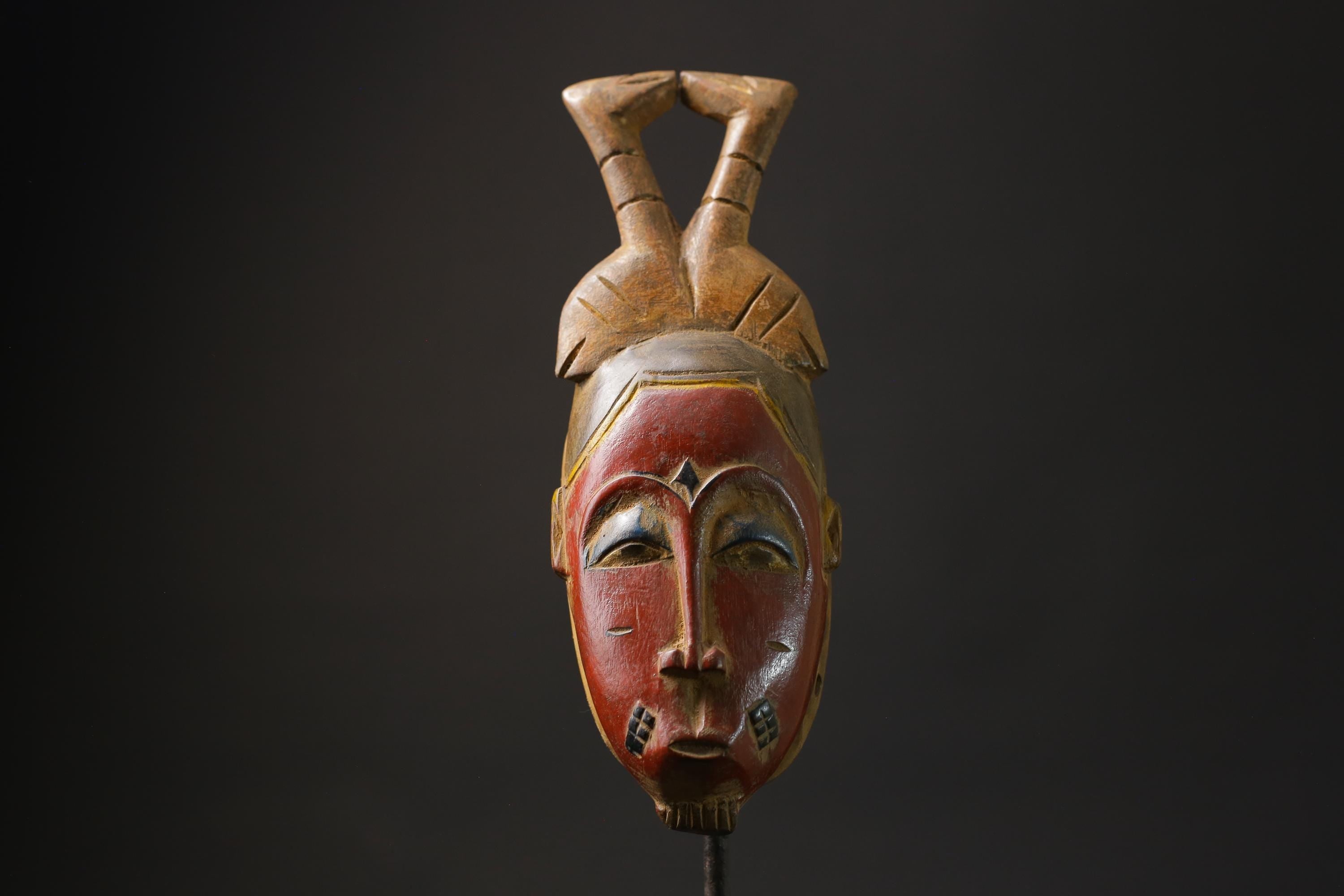 African Tribal Wood masks Hand Carved Guru Guro Home Décor Masks for wall-8574