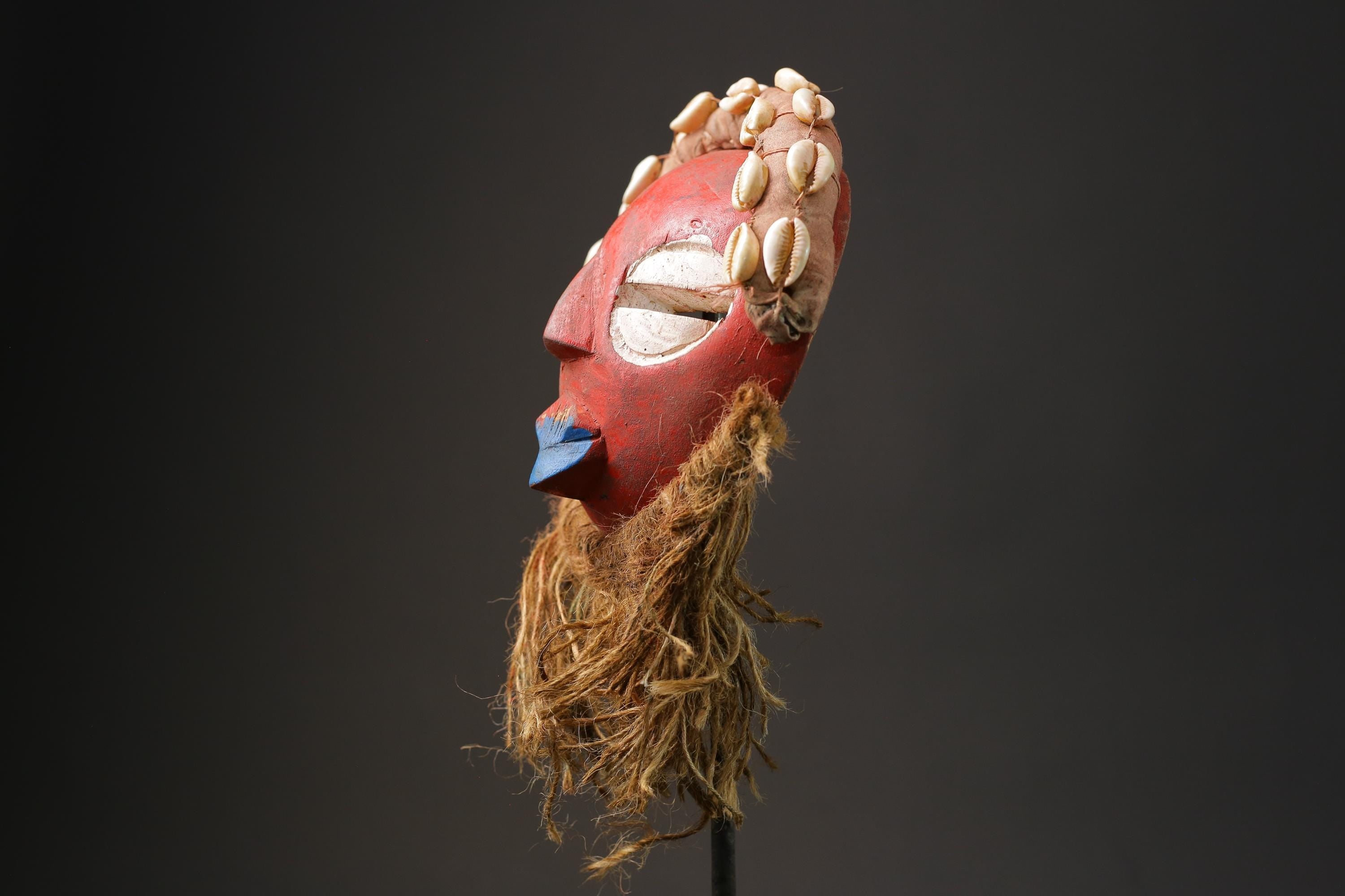 African wood mask antiques Hand carved Mask from Ghana Ashanti Protector Masks for wall-9853
