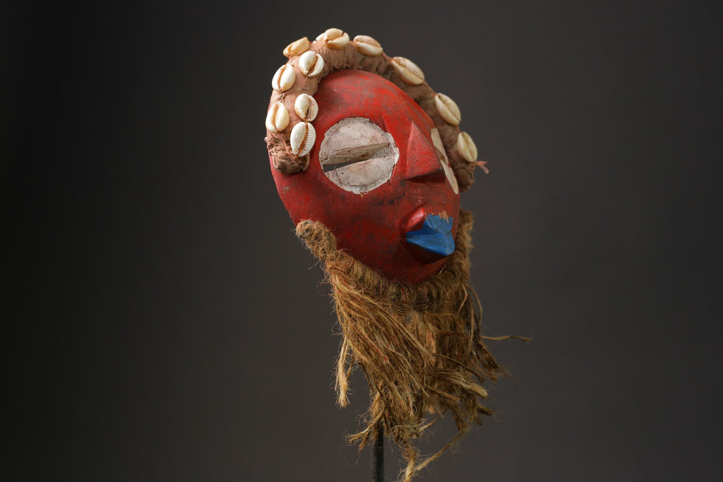 African wood mask antiques Hand carved Mask from Ghana Ashanti Protector Masks for wall-9853