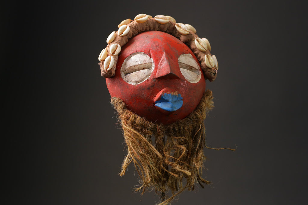 African wood mask antiques Hand carved Mask from Ghana Ashanti Protector Masks for wall-9853