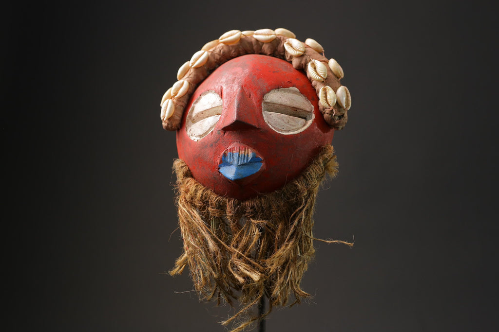 African wood mask antiques Hand carved Mask from Ghana Ashanti Protector Masks for wall-9853