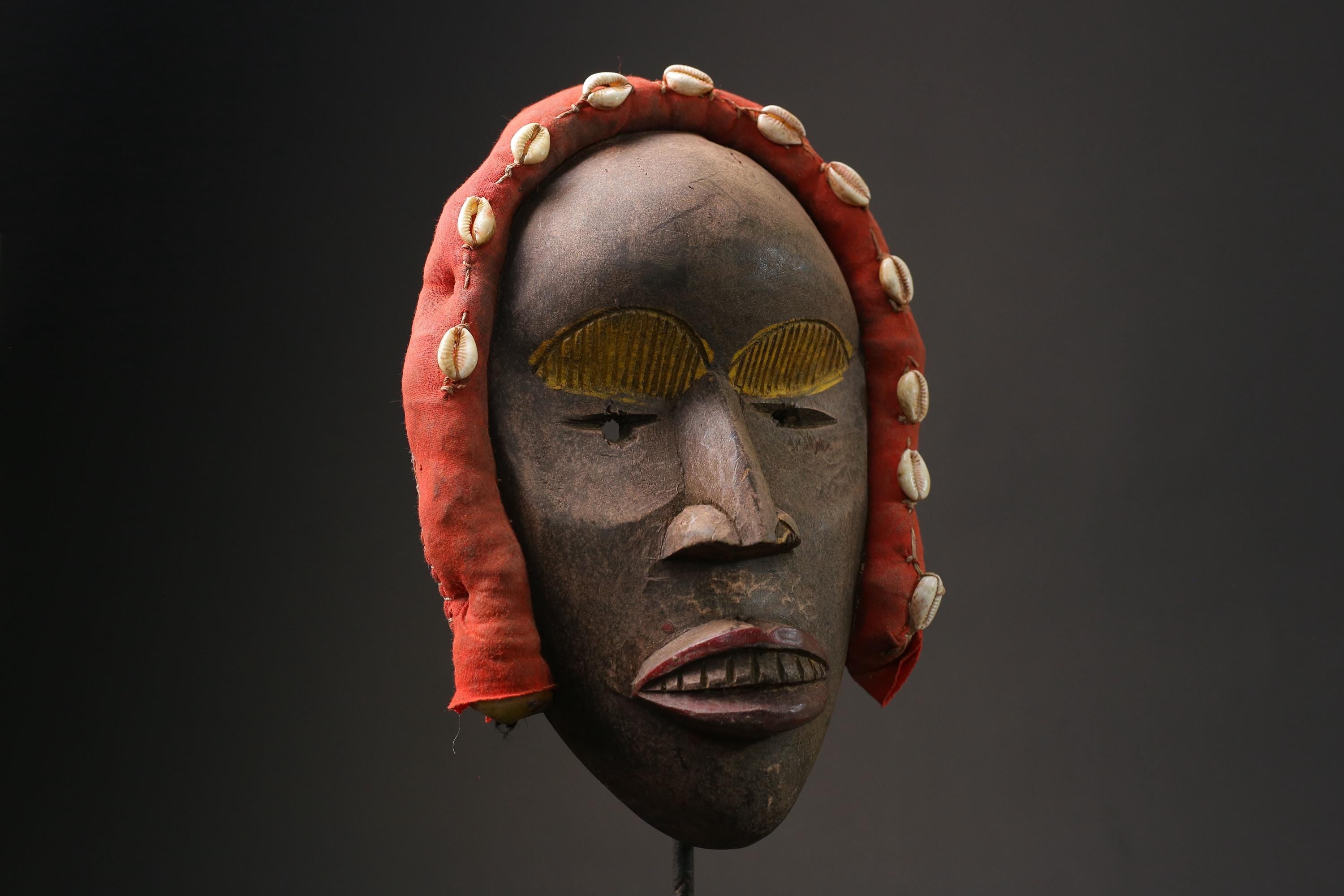 African wood mask antiques wood mask Face Mask African Tribal Dan Masks for wall-9851