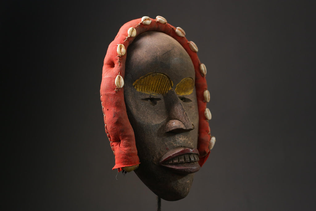 African wood mask antiques wood mask Face Mask African Tribal Dan Masks for wall-9851
