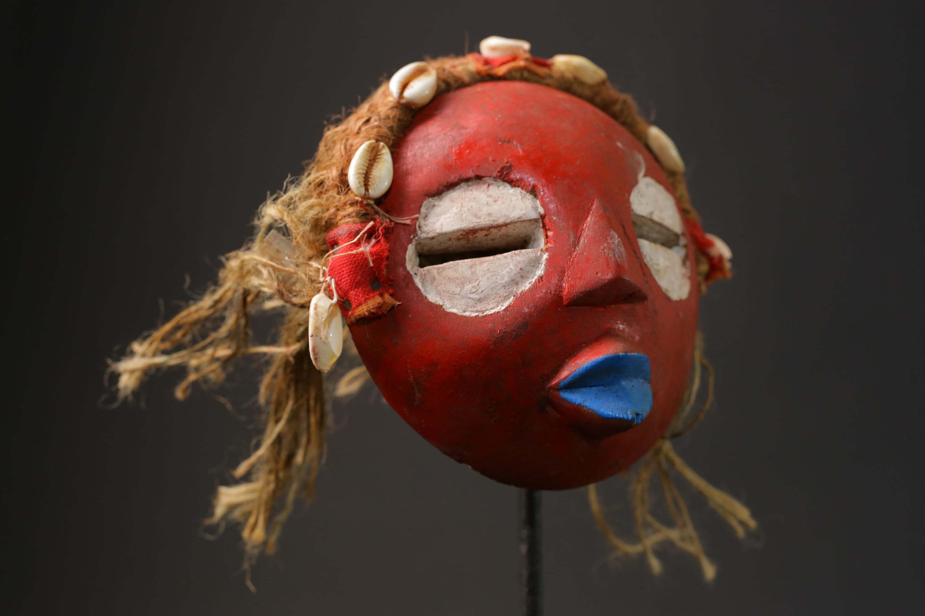 African Masks for wall GHANA Wooden Handmade folk art Antiques Mid century-9848