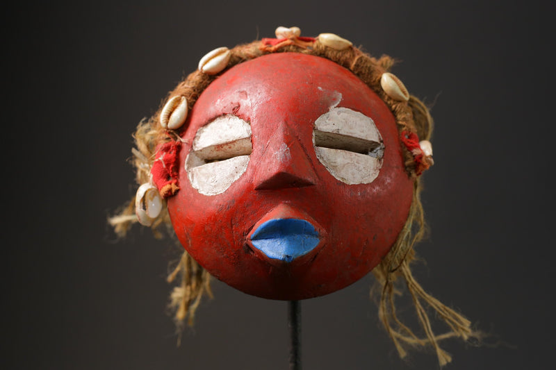 African Masks for wall GHANA Wooden Handmade folk art Antiques Mid century-9848