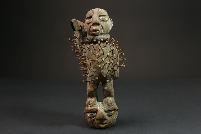 African Wood Figures African Figures Carved Power Figure Nkisi N'kondi-G2719