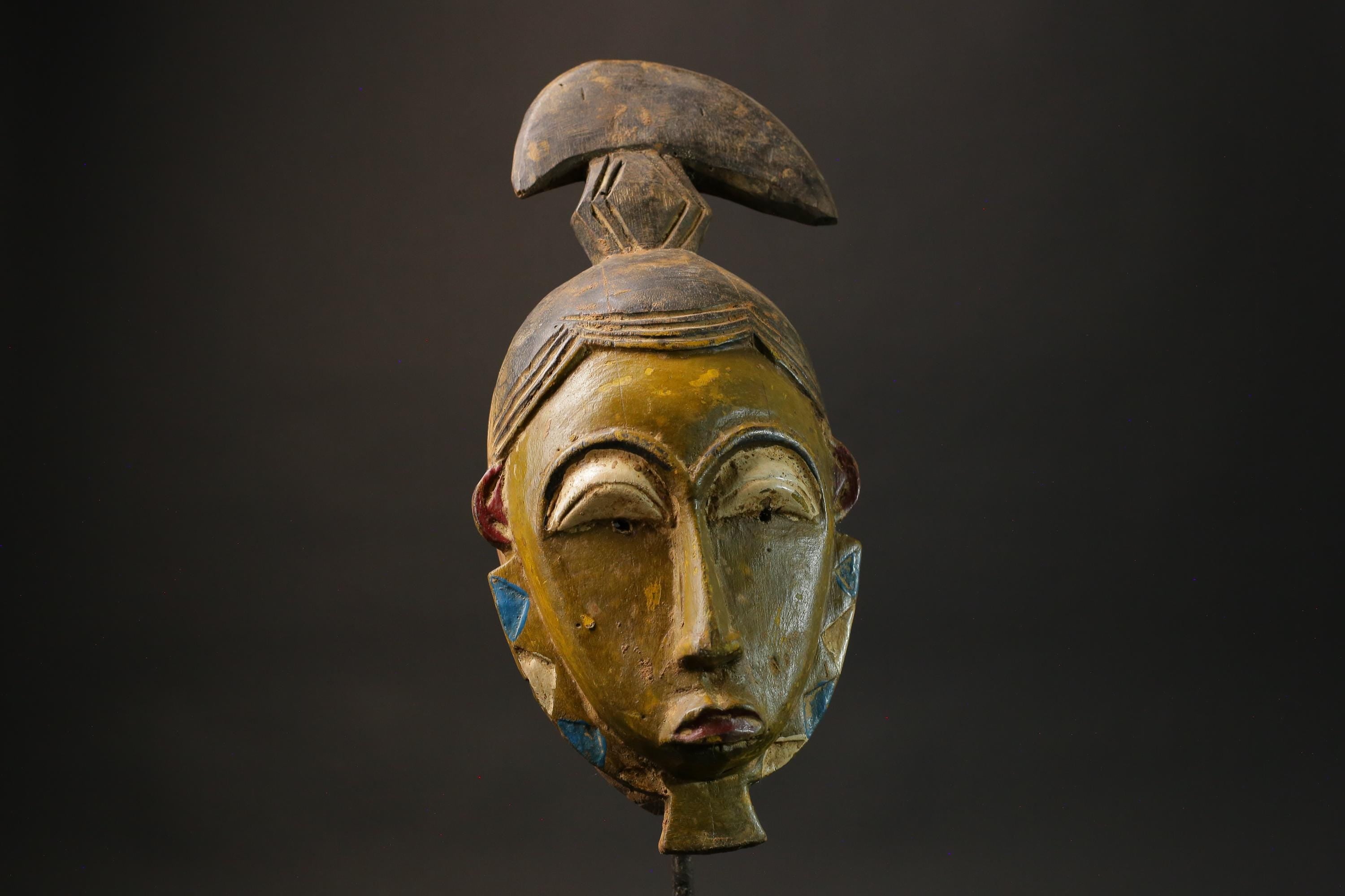 African wood mask antiques Carved wood Face Tribal antique Masks for wall- G2721