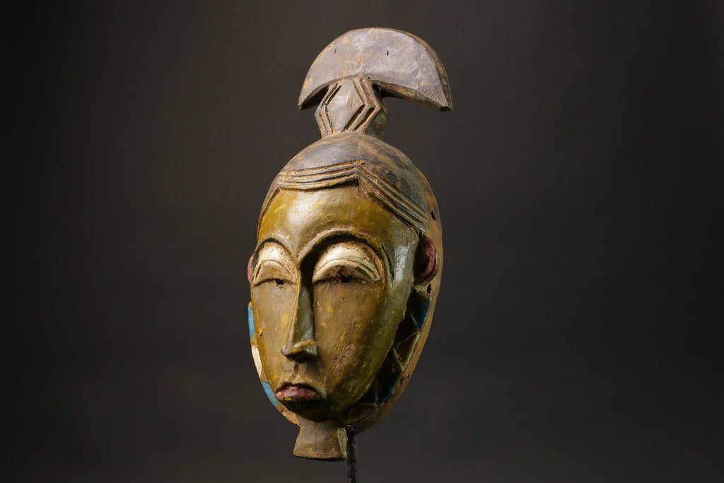 African wood mask antiques Carved wood Face Tribal antique Masks for wall- G2721