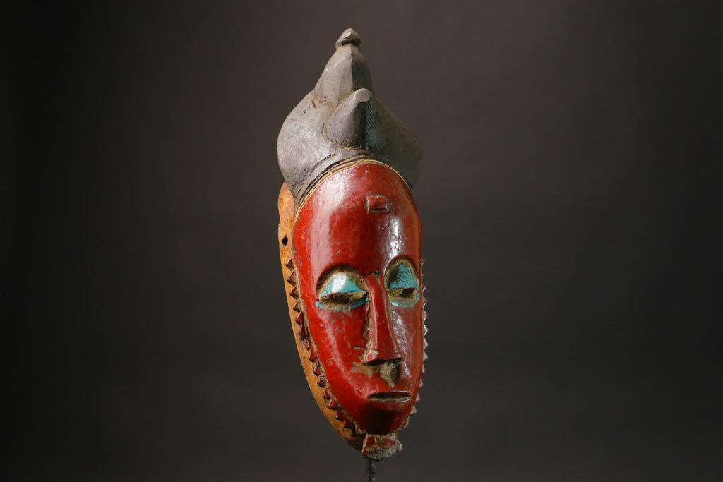 African mask Zaouli Guro Mask Antiques Tribal Face Vintage Wood Carved Masks for wall-G2723