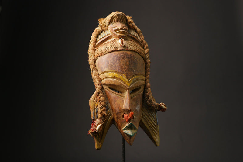 african wood mask antiques Ghana Mask Tribal Mask Handmade vintage Masks for wall-9867