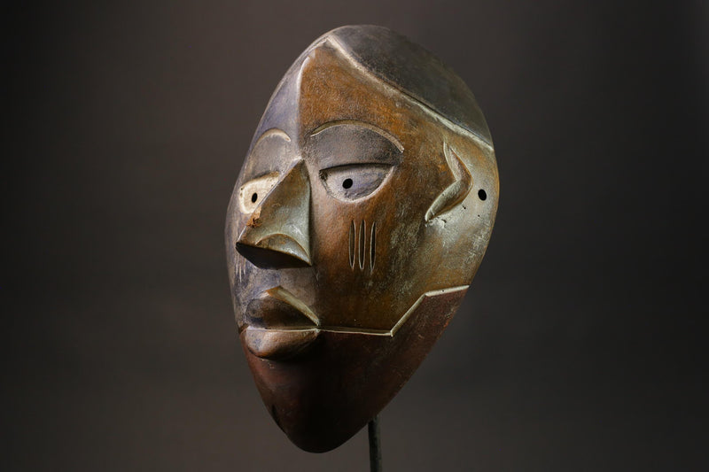 Authentic African Lega Mask Antique Wall Decor Congo Hand Carved Wooden Hanging Masks Perfect for Cultural Homes-G1027