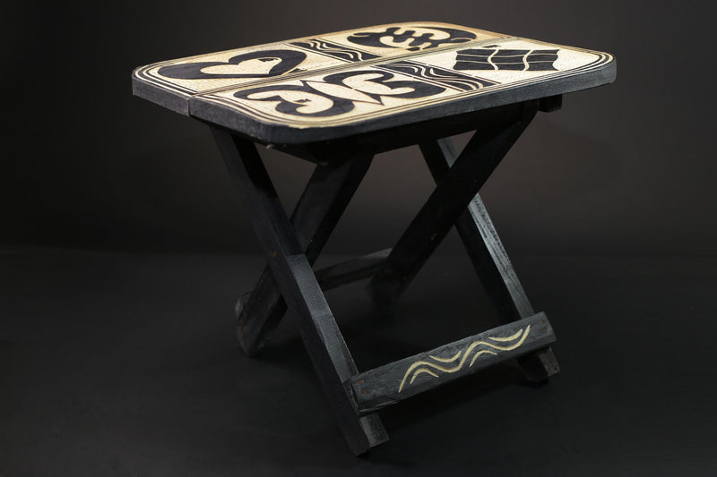 African handcrafted and designed folding tables Wooden Home Décor statue-G2471