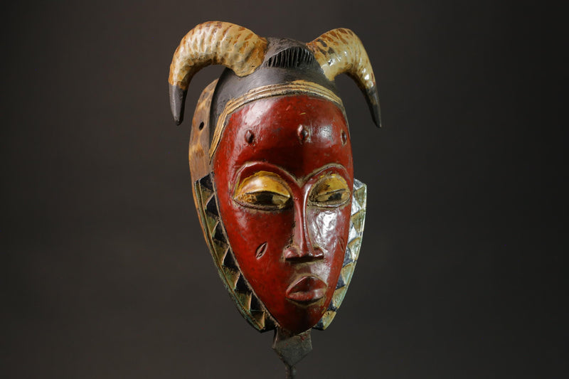 African wood mask Collectible Hand Carved wood Guro Mask Wall Home Décor -G2733