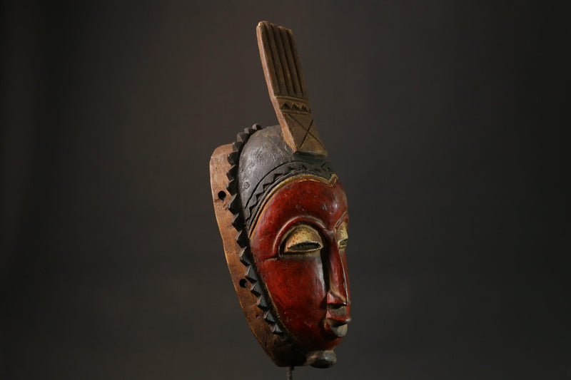 African Wood Mask The Tribal Mask Antiques Traditional Blue Guru Masks for wall-G2741