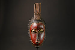 African Wood Mask The Tribal Mask Antiques Traditional Blue Guru Masks for wall-G2741