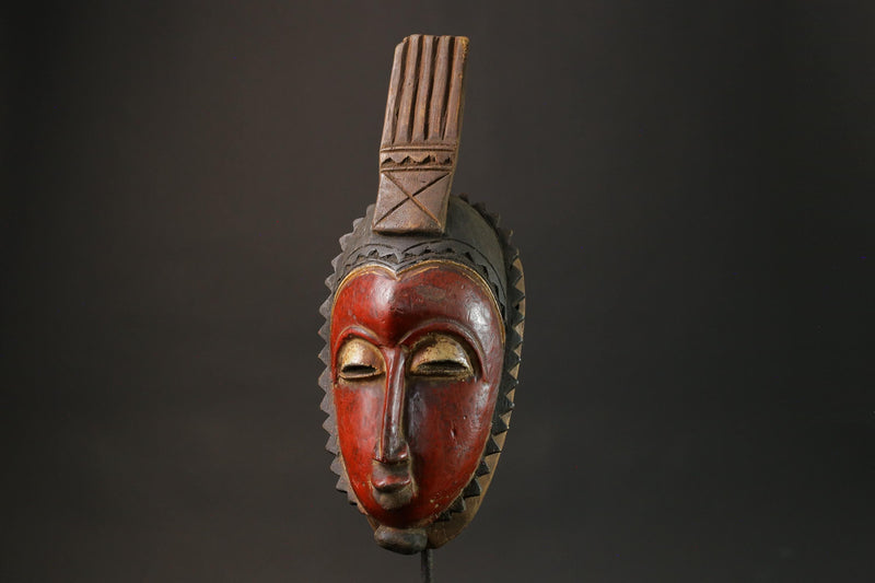 African Wood Mask The Tribal Mask Antiques Traditional Blue Guru Masks for wall-G2741