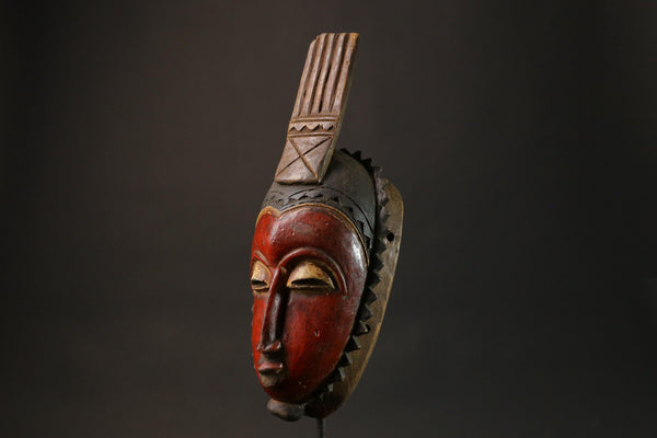 African Wood Mask The Tribal Mask Antiques Traditional Blue Guru Masks for wall-G2741