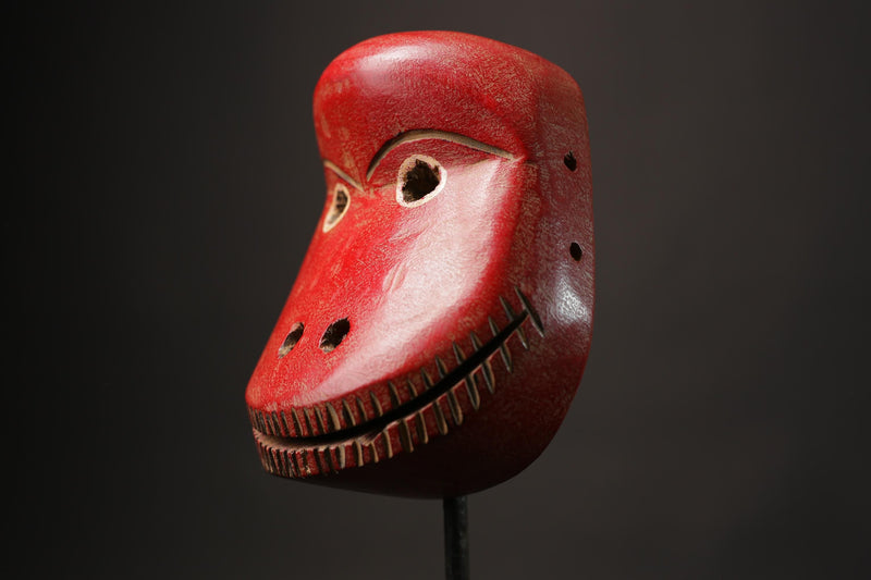 African Mask Tribal Face Wood Hand Carved Vintage Wall Hanging Lega Mask Masks for wall -G2483