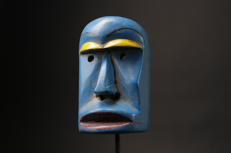 African Mask Tribal Face Wood Hand Carved Vintage Wall Hanging Lega Mask Masks for wall -G2484