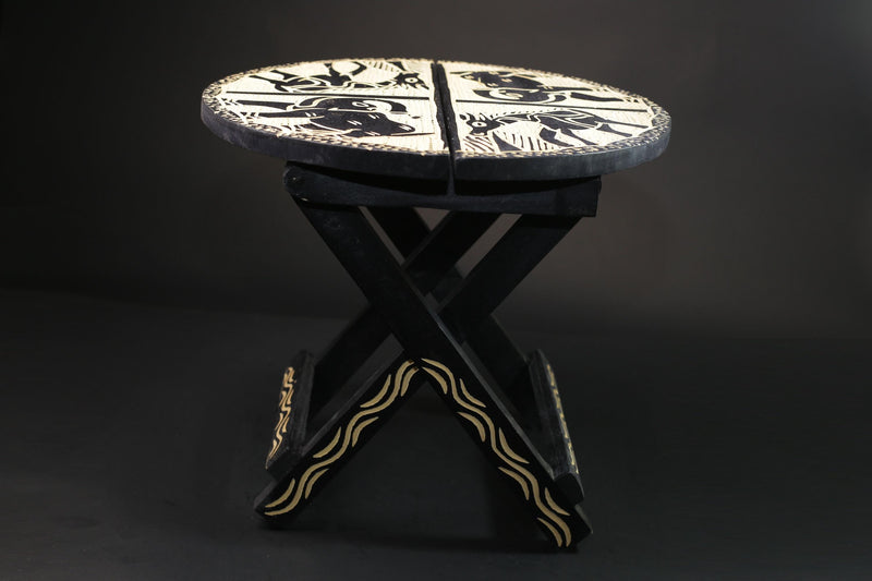 African handcrafted and designed folding tables Wooden Home Décor statue-G2485
