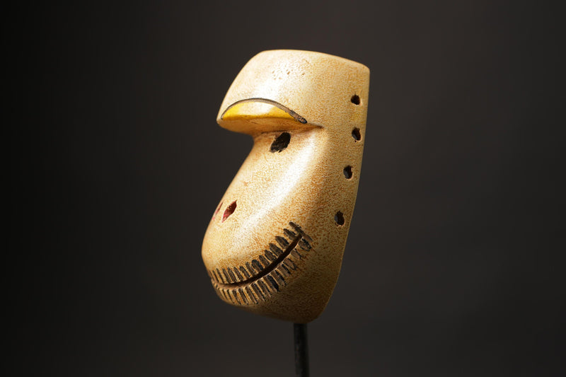 African Mask Tribal Face Wood Hand Carved Vintage Wall Hanging Lega Mask Masks for wall -G2487