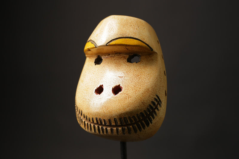 African Mask Tribal Face Wood Hand Carved Vintage Wall Hanging Lega Mask Masks for wall -G2487