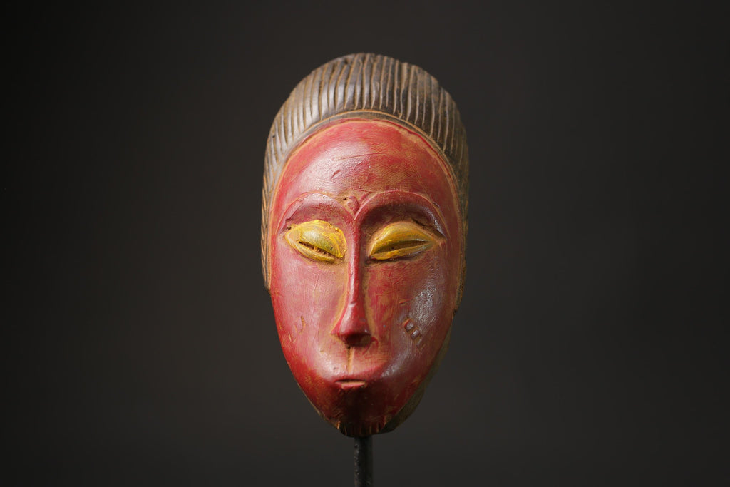 African wood mask antiques Tribal African Art Face Mask African Guro Baule Masks for wall-8618