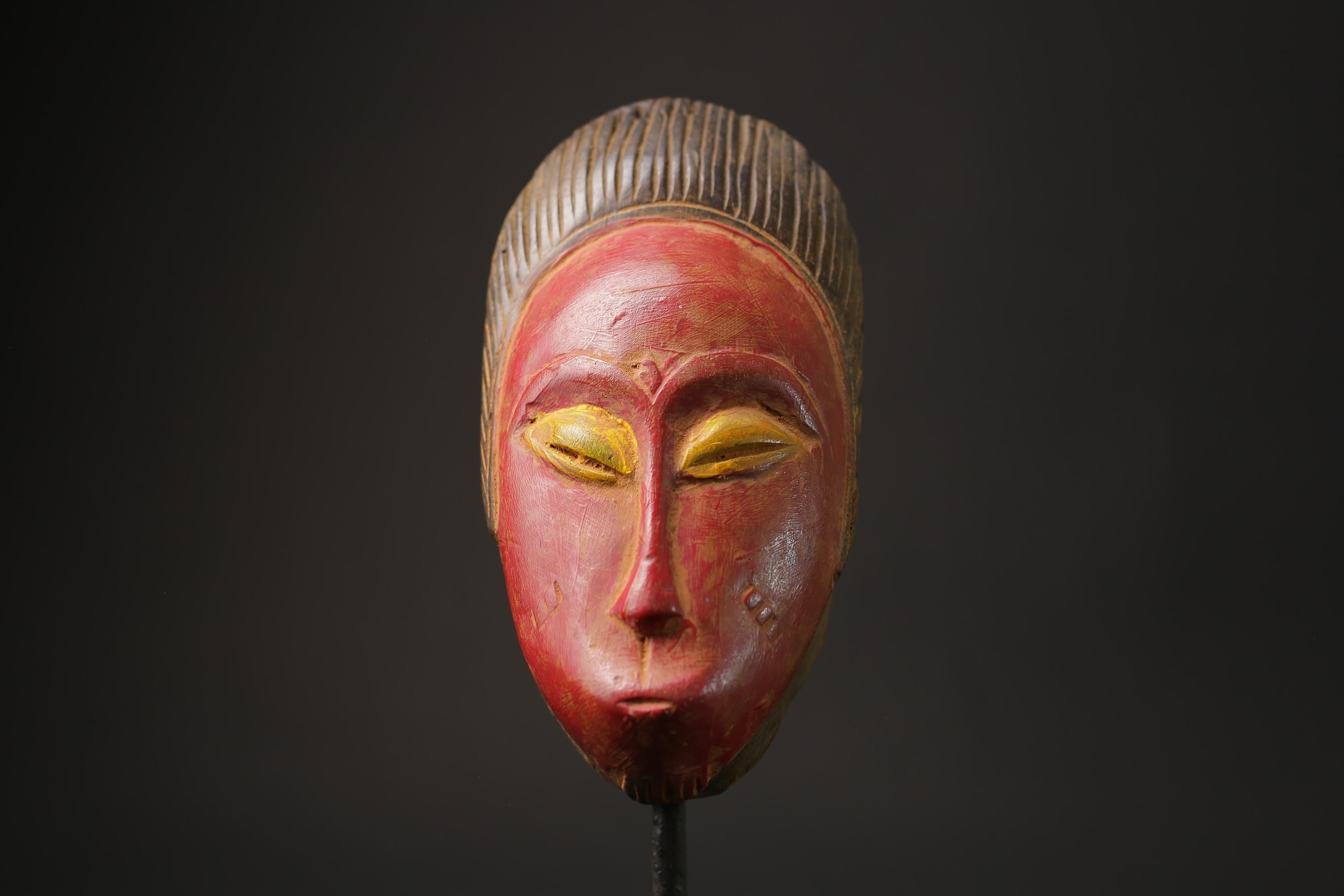 African wood mask antiques Tribal African Art Face Mask African Guro Baule Masks for wall-8618