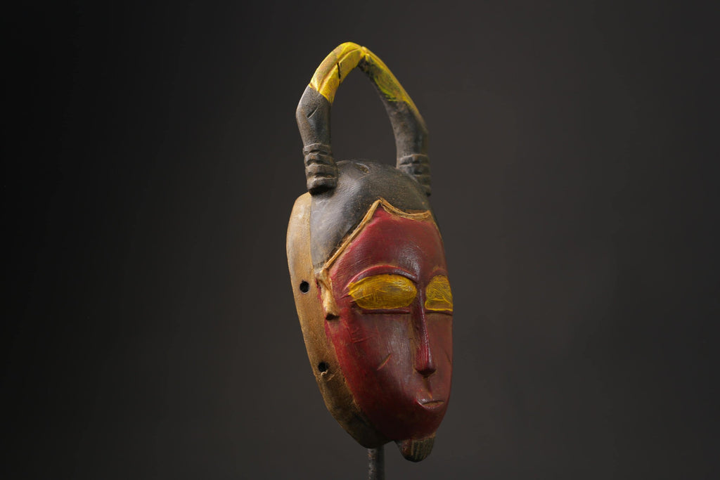 African wood mask antiques Tribal African Art Face Mask African Guro Baule Masks for wall-8622