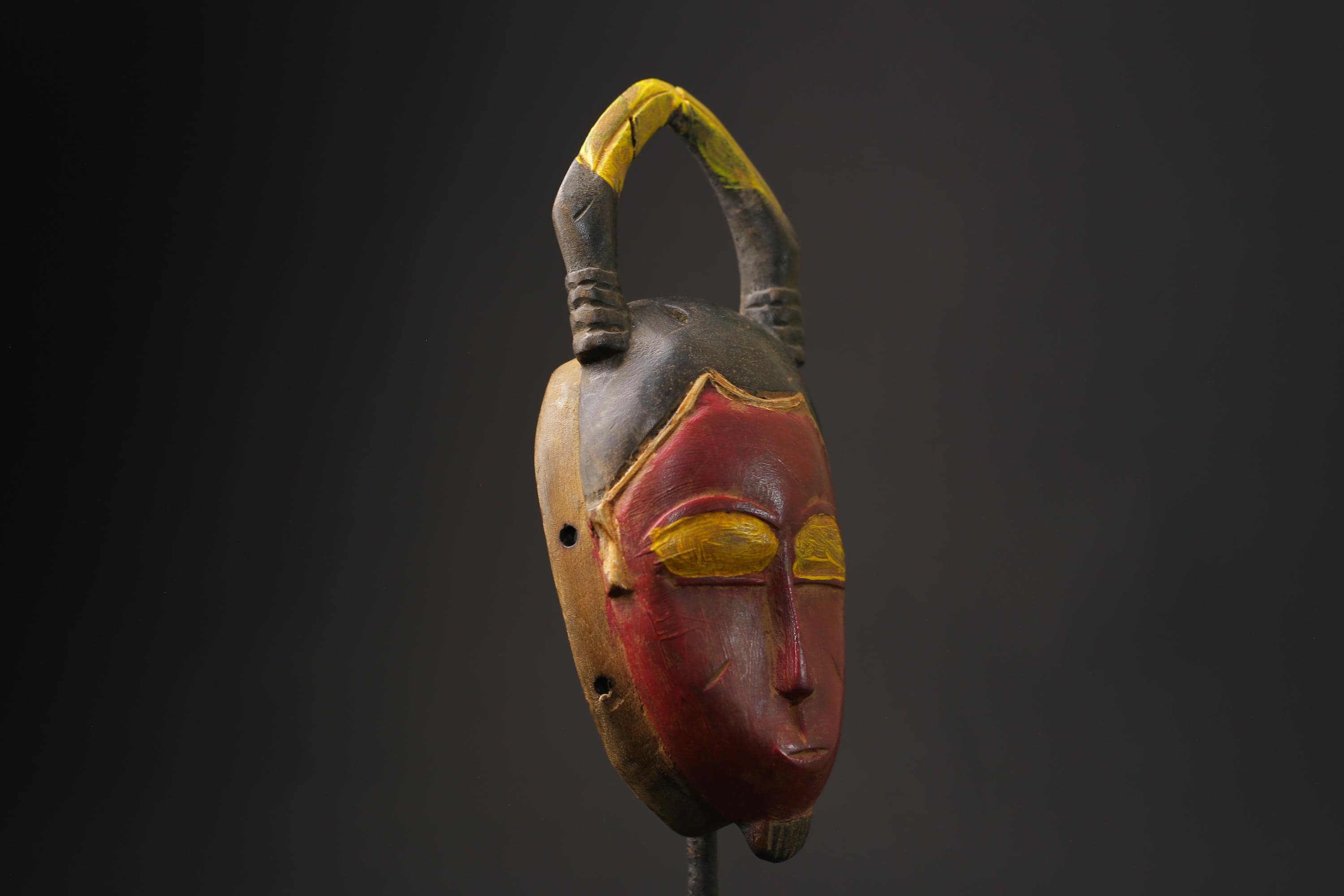 African wood mask antiques Tribal African Art Face Mask African Guro Baule Masks for wall-8622