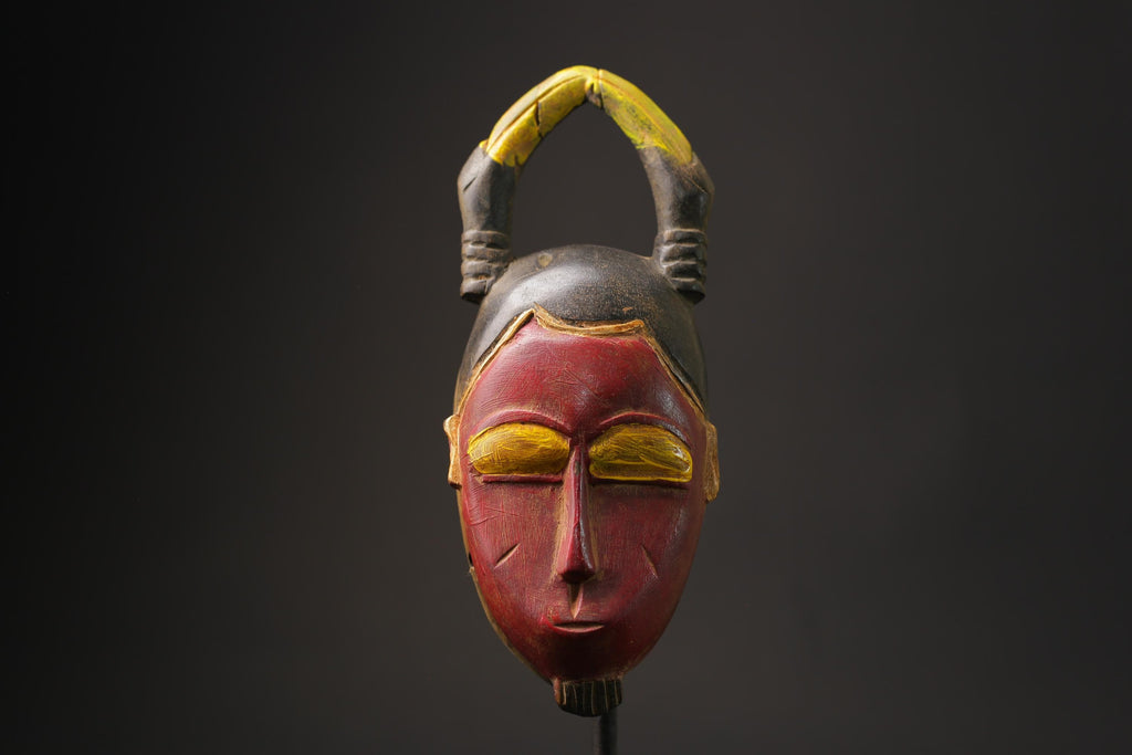 African wood mask antiques Tribal African Art Face Mask African Guro Baule Masks for wall-8622