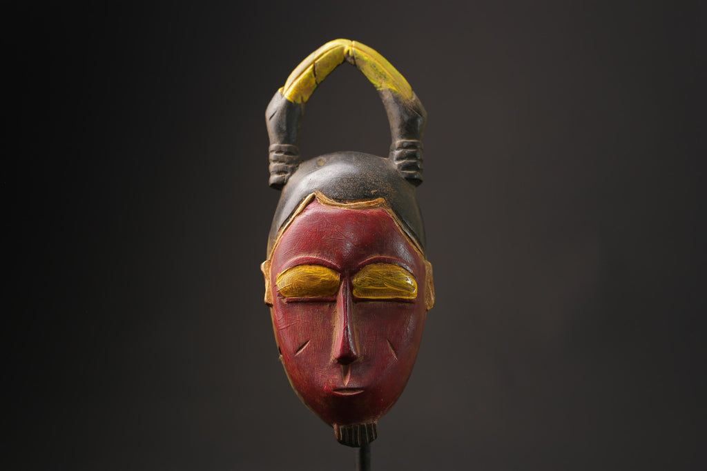 African wood mask antiques Tribal African Art Face Mask African Guro Baule Masks for wall-8622