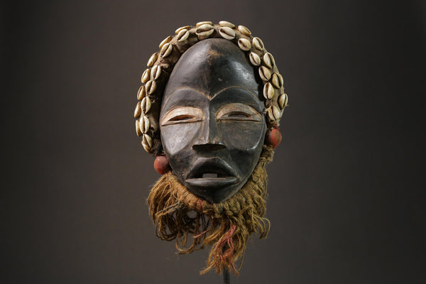 African Mask Tribal Face Wood Hand Carved Wall Hanging African Dan Mask-G2749