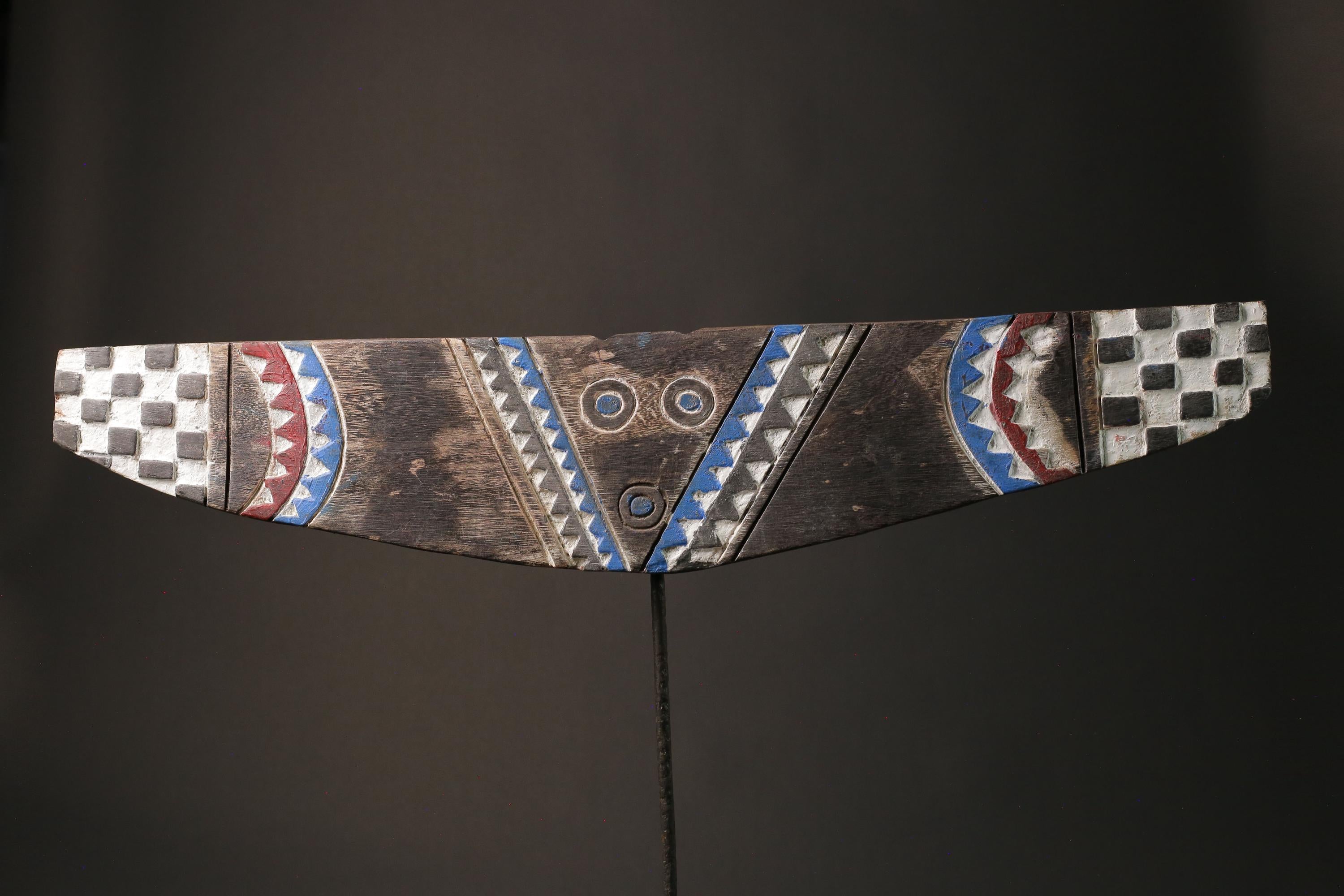 African wood mask antiques Carved Vintage Wall Hanging Bedu plank Masks for wall-G1105