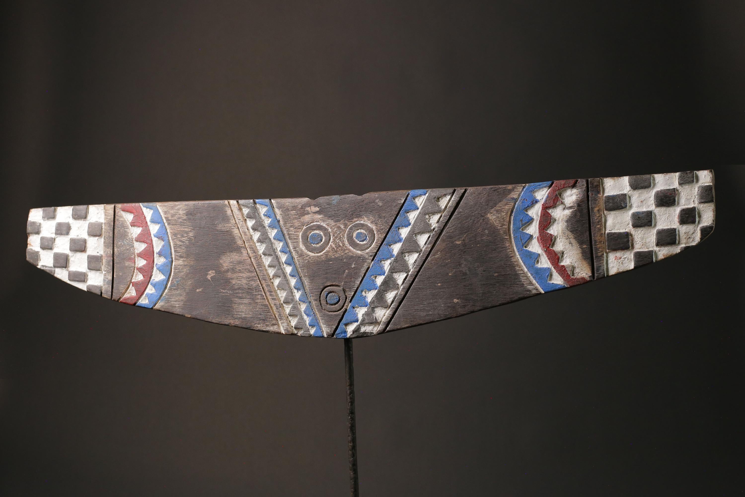 African wood mask antiques Carved Vintage Wall Hanging Bedu plank Masks for wall-G1105