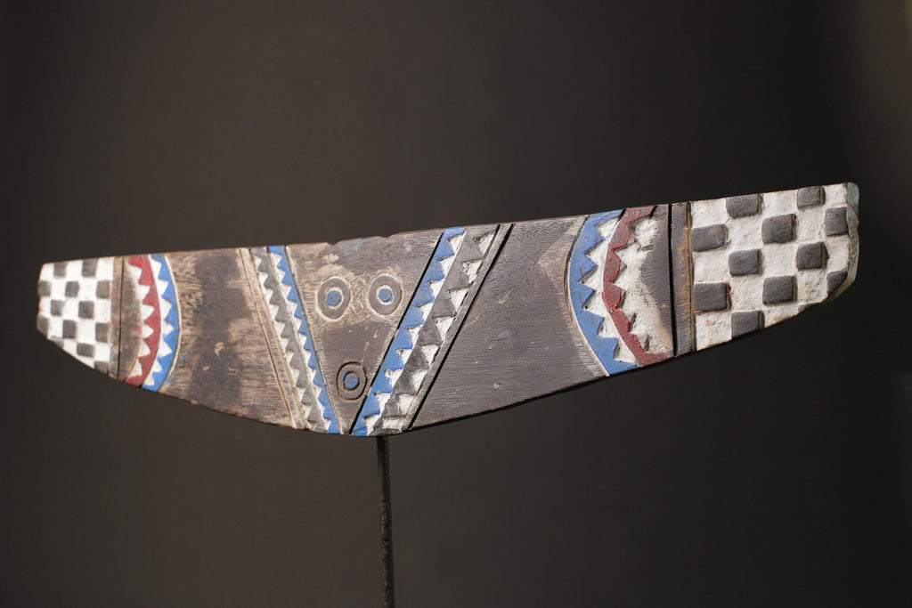 African wood mask antiques Carved Vintage Wall Hanging Bedu plank Masks for wall-G1105