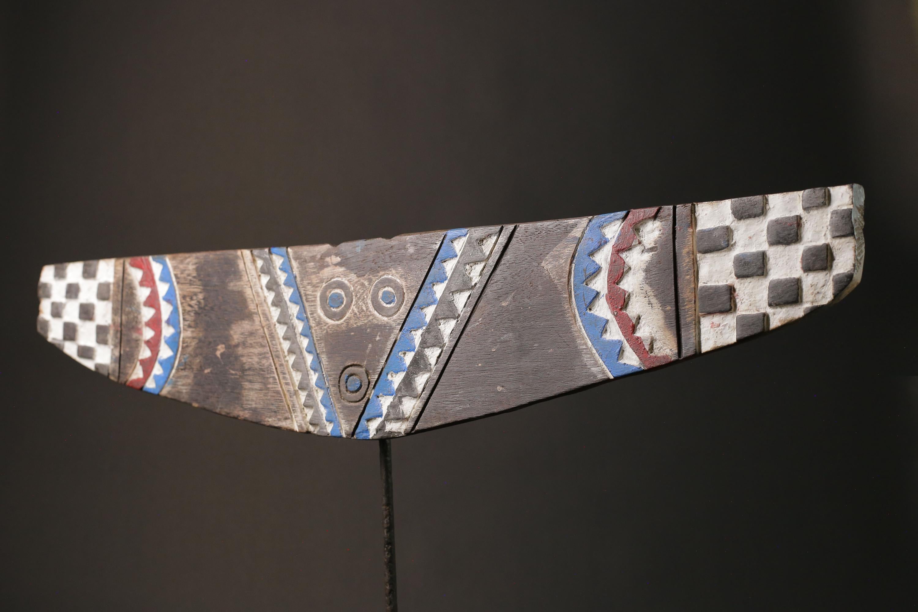African wood mask antiques Carved Vintage Wall Hanging Bedu plank Masks for wall-G1105