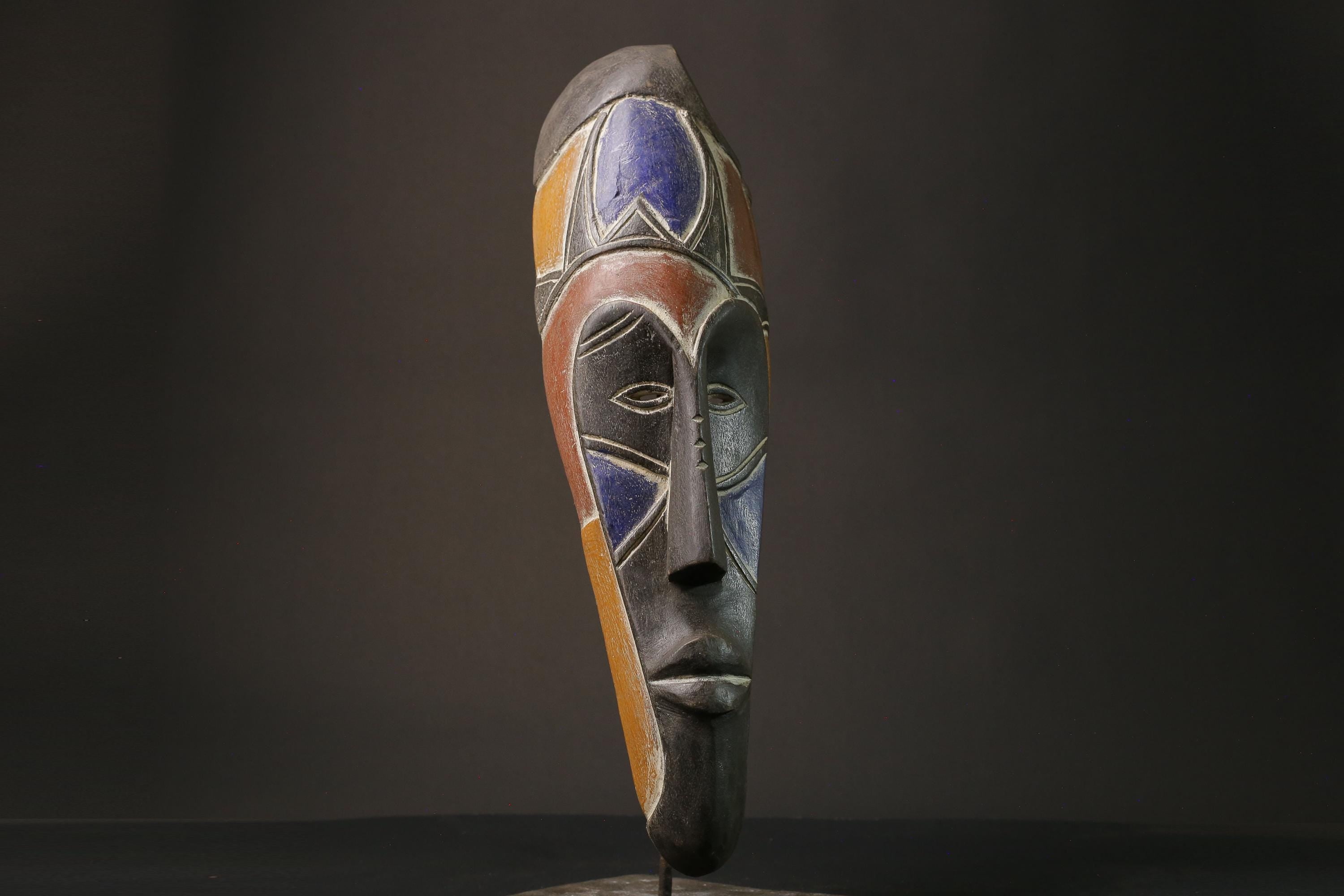 African mask African real figure vintage African masks for wall Masks Fang -5898