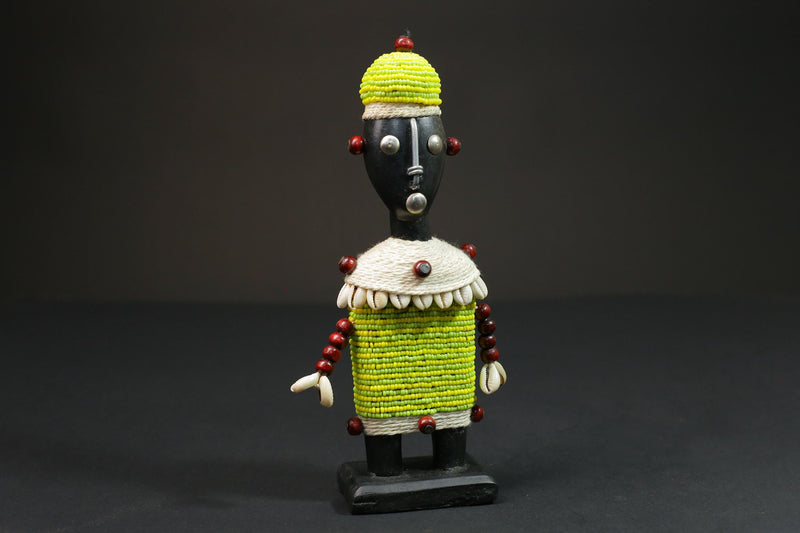 African Beaded Namji Doll wooden African statue wooden-G1084