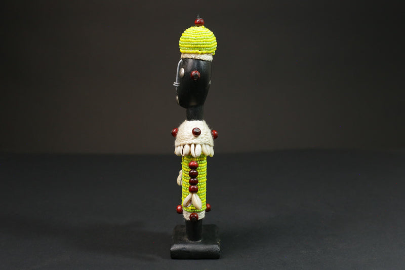 African Beaded Namji Doll wooden African statue wooden-G1084