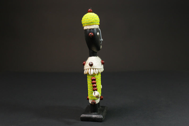 African Beaded Namji Doll wooden African statue wooden-G1084